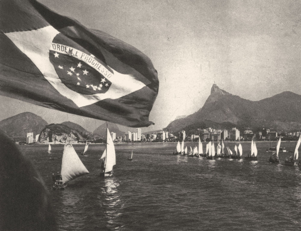 BRAZIL. Rio de Janeiro. Yachting 1951 old vintage print picture